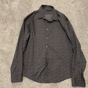 Varvatos -Black with little red/grey/black skulls. Awesome shirt.